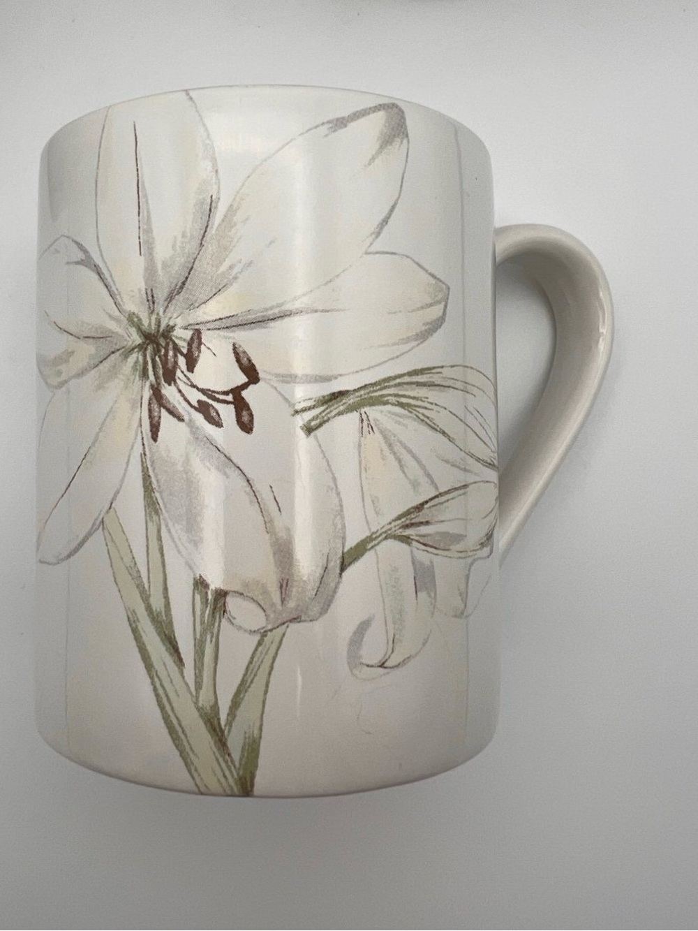 Vintage Corelle Corning Impressions White Flower Mugs set of 4